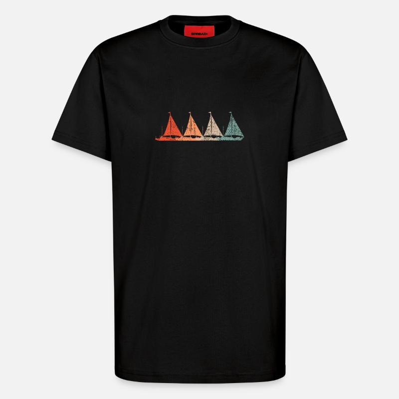 Segelboote Retro - T-Shirt - made by SPREAD - SOLID BLACK