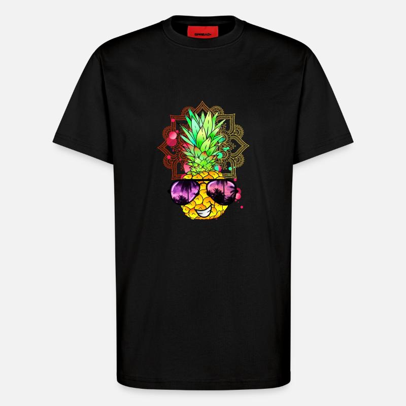 Ananas Mandala - T-Shirt - made by SPREAD - SOLID BLACK