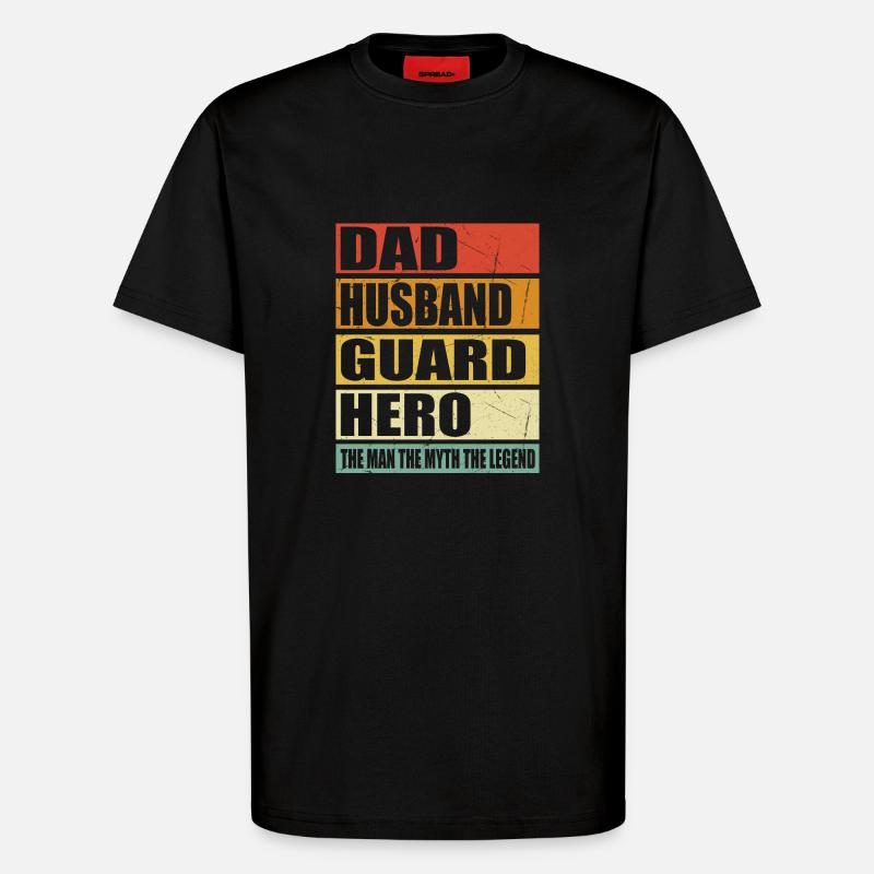 Vater Ehemann Wachmann Held - T-Shirt - made by SPREAD - SOLID BLACK