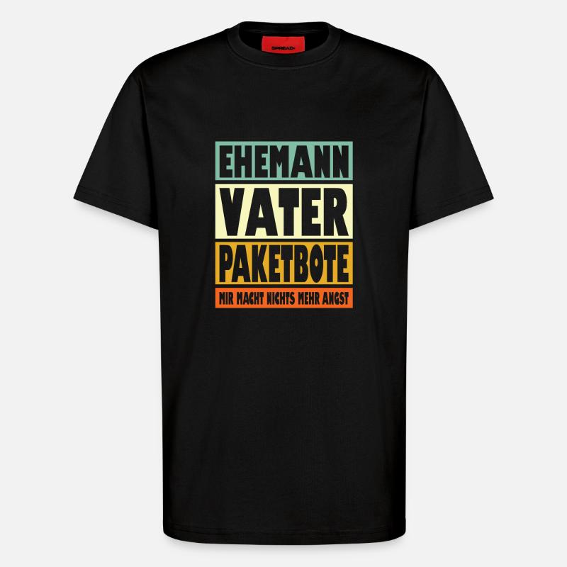 Paketbote Vater Ehemann Held - T-Shirt - made by SPREAD - SOLID BLACK