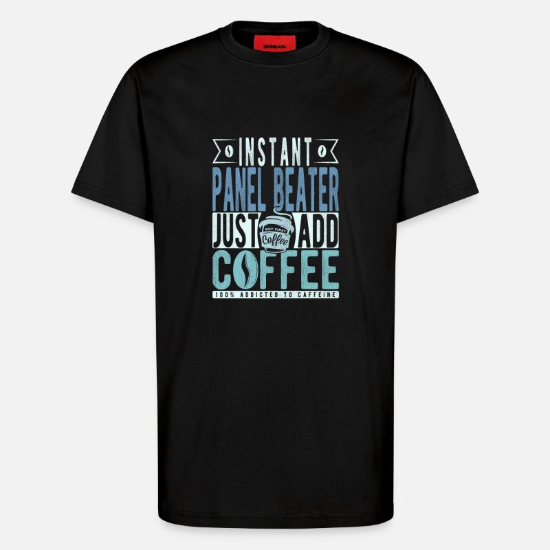 Panel Racket Coffee Saying - T-Shirt - made by SPREAD - SOLID BLACK
