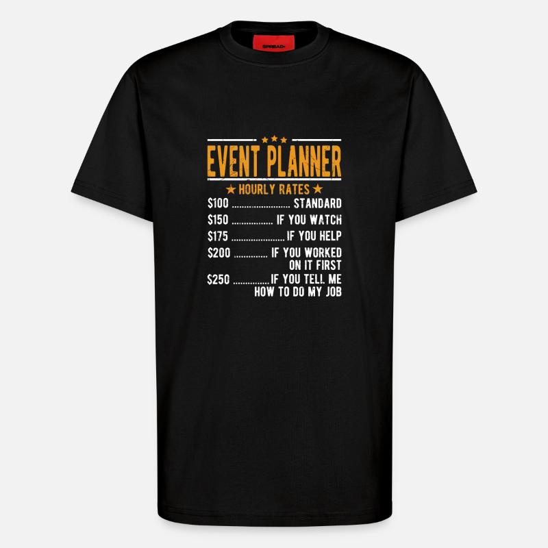 Eventplaner Stundenlohn - T-Shirt - made by SPREAD - SOLID BLACK