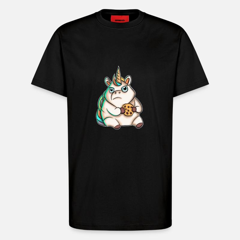 Biscuit licorne - T-shirt bio décontracté fabriqué en UE - SOLID BLACK