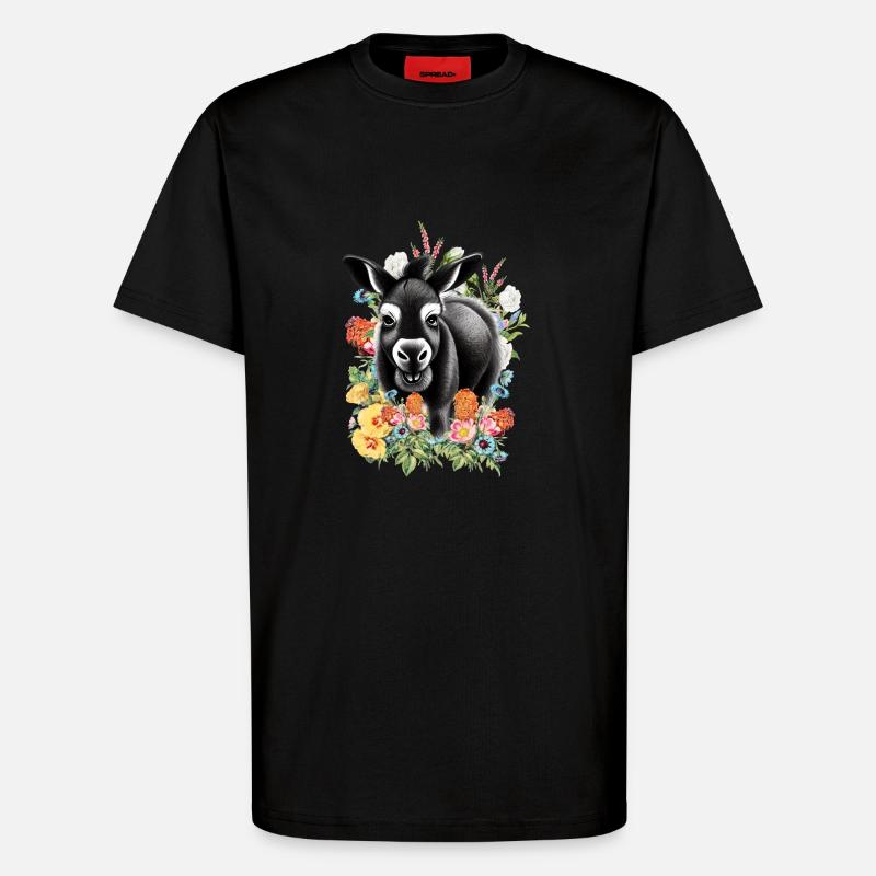 Fleurs d’âne - T-shirt bio décontracté fabriqué en UE - SOLID BLACK