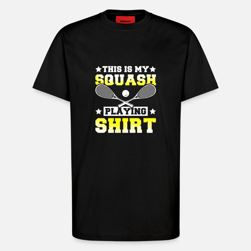 This is my squash playing - T-Shirt - made by SPREAD - SOLID BLACK