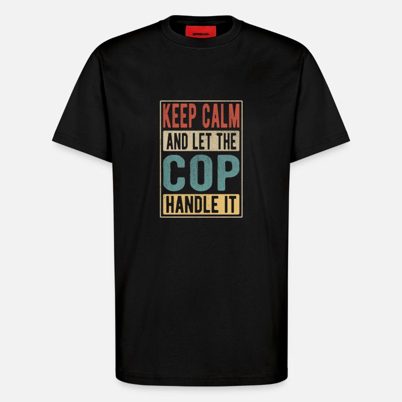 Polizist Retro Geschenk - T-Shirt - made by SPREAD - SOLID BLACK
