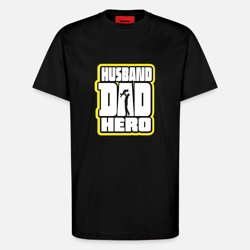 Ehemann Papa Held Retro - T-Shirt - made by SPREAD - SOLID BLACK