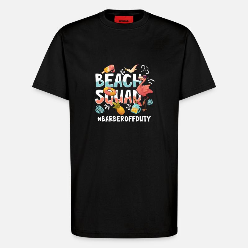 Barber Vacation Beach Group - T-Shirt - made by SPREAD - SOLID BLACK