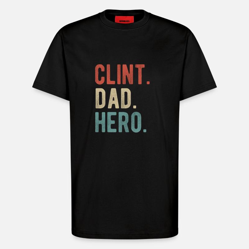 Clint Dad Held - T-Shirt - made by SPREAD - SOLID BLACK