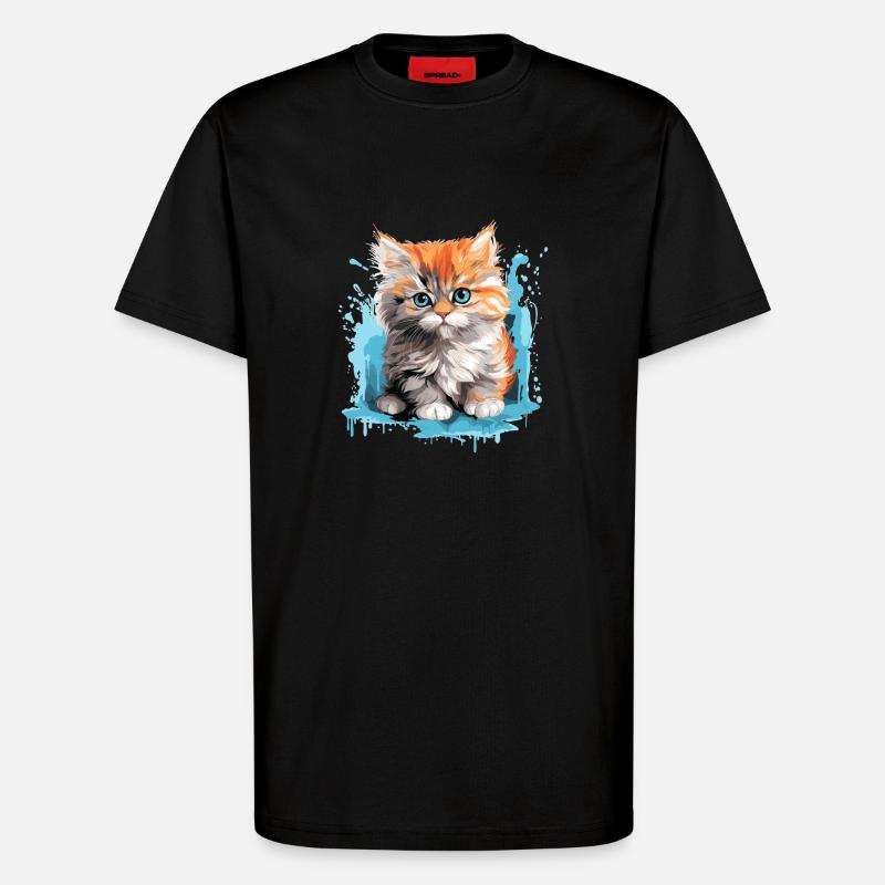 Chat persan Perser Katze - T-shirt bio décontracté fabriqué en UE - SOLID BLACK