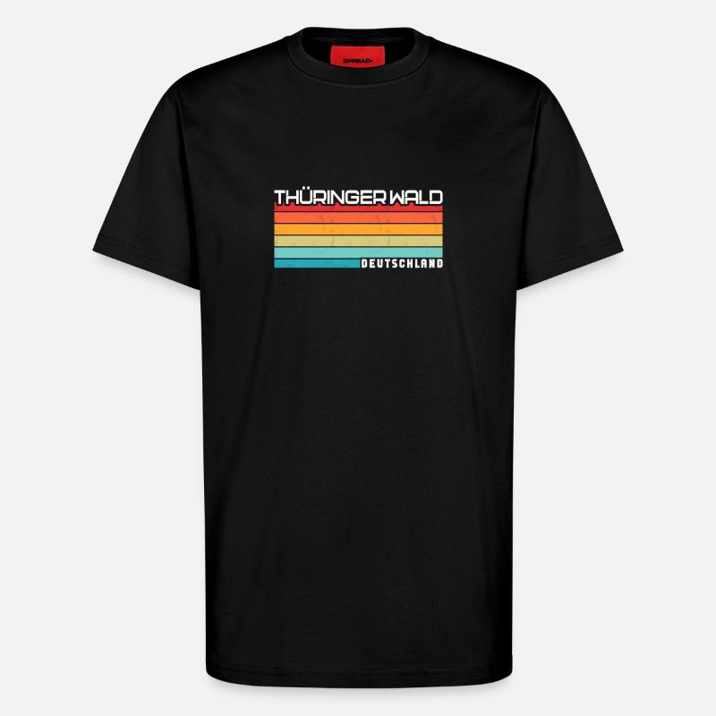 Forêt de Thuringe - T-shirt bio décontracté fabriqué en UE - SOLID BLACK