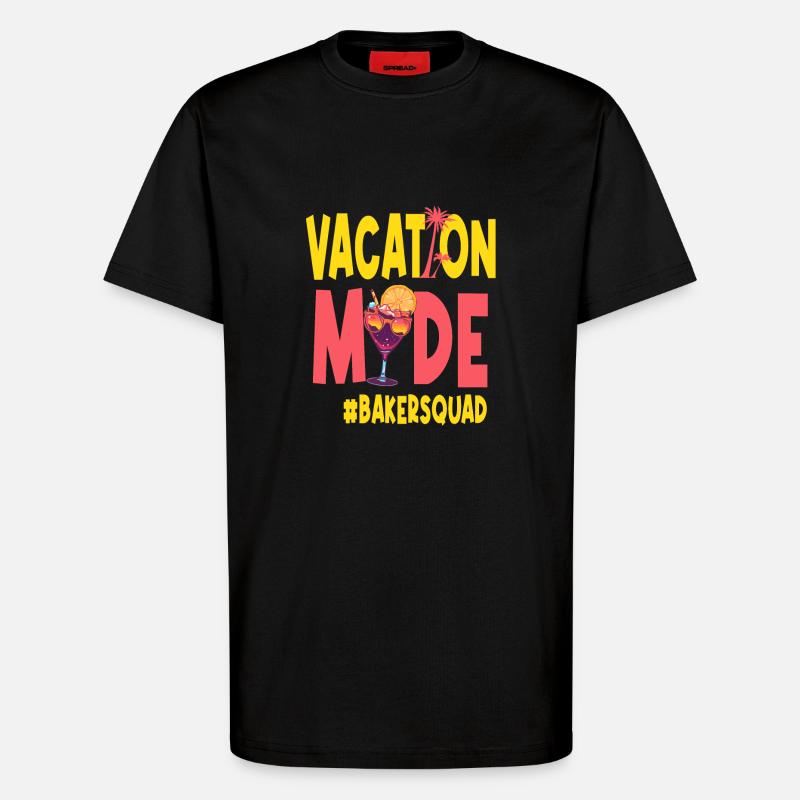 Baker Vacances Vacy Mode Bakersquad - T-shirt bio décontracté fabriqué en UE - SOLID BLACK