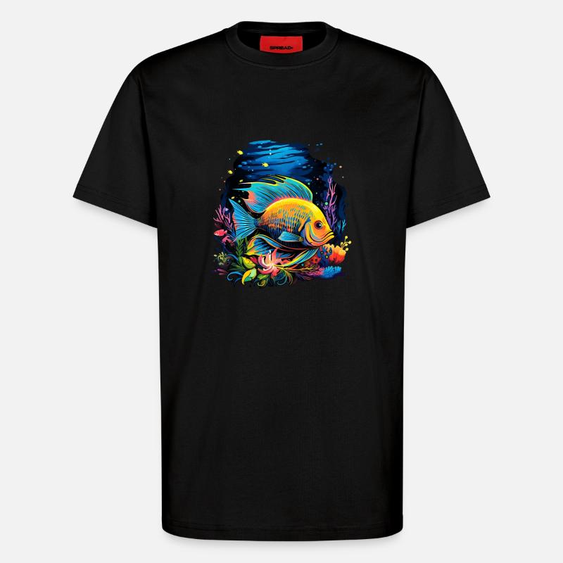 Angelfish - T-shirt bio décontracté fabriqué en UE - SOLID BLACK