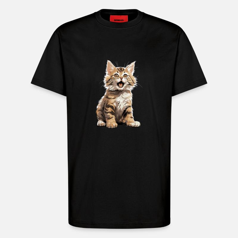 Chat Chats American Bobtail - T-shirt bio décontracté fabriqué en UE - SOLID BLACK