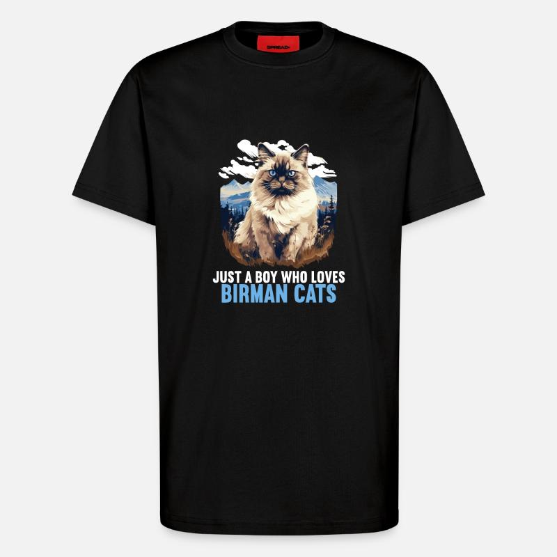 Birman Cat Birma Katze - T-Shirt - made by SPREAD - SOLID BLACK