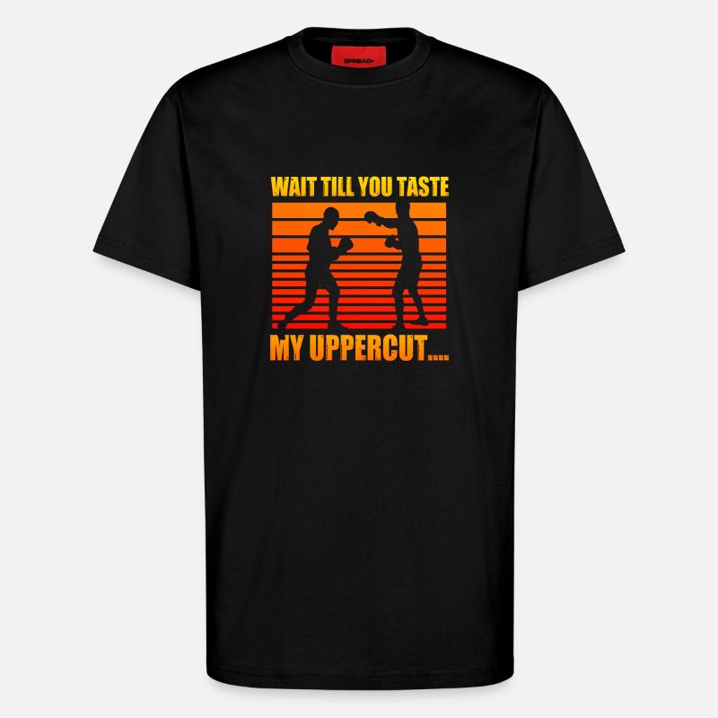 Attends de goûter mon uppercut - T-shirt bio décontracté fabriqué en UE - SOLID BLACK