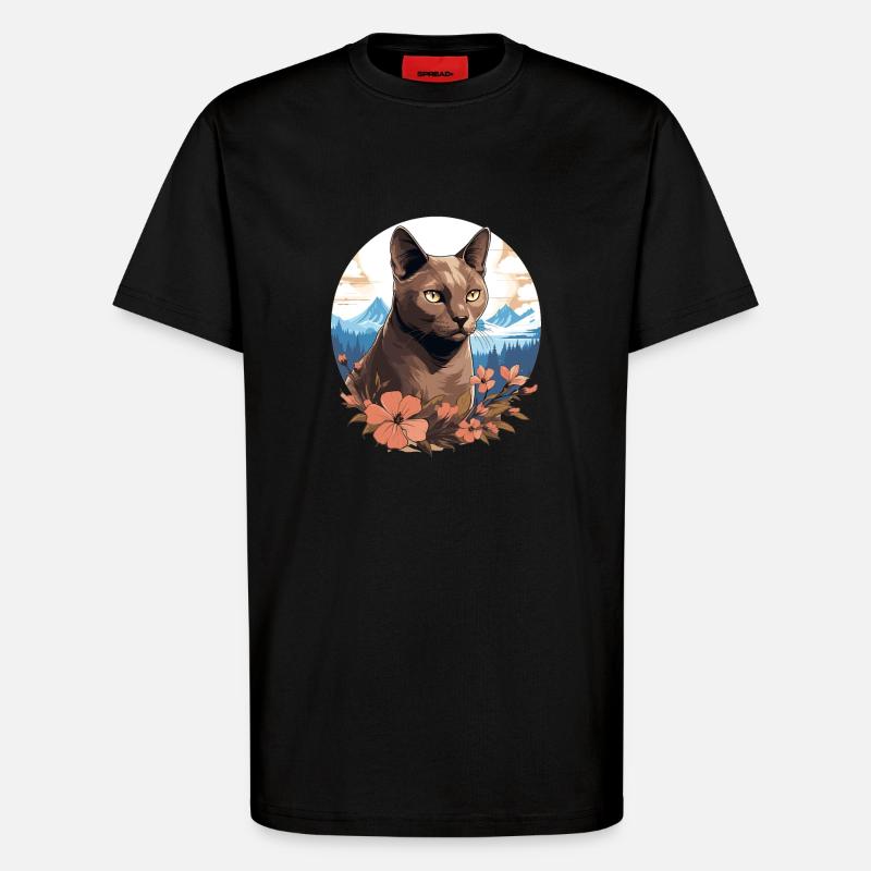 Chat birman Birmanie Katze - T-shirt bio décontracté fabriqué en UE - SOLID BLACK