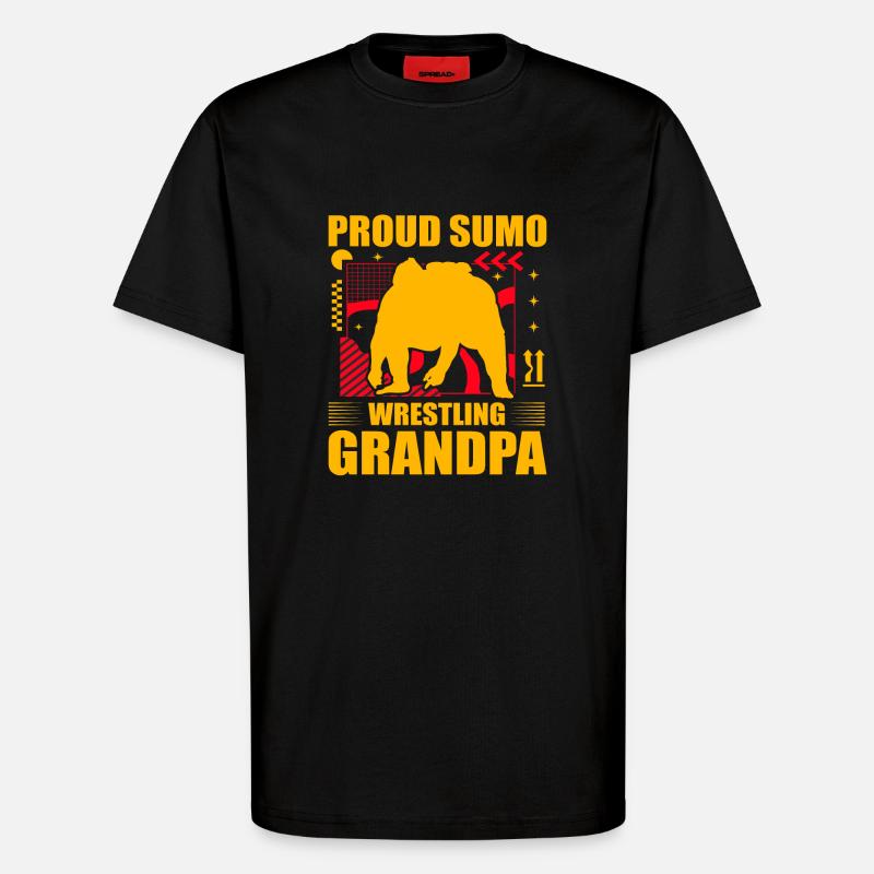 Stolzer Sumo-Ringer-Opa - T-Shirt - made by SPREAD - SOLID BLACK