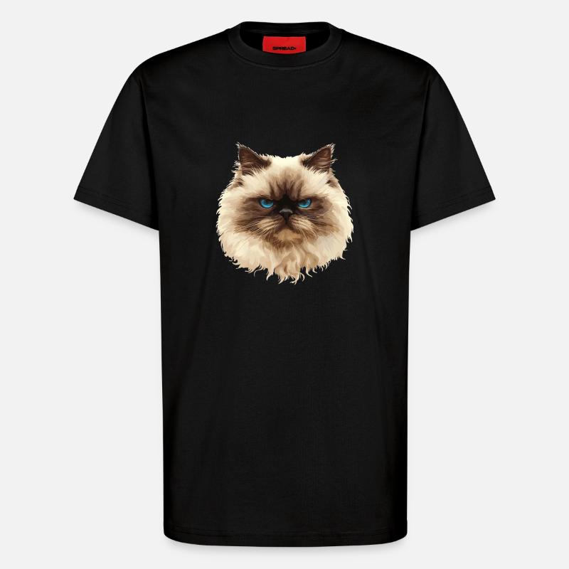Himalayan Cat Colourpoint Katze - T-Shirt - made by SPREAD - SOLID BLACK