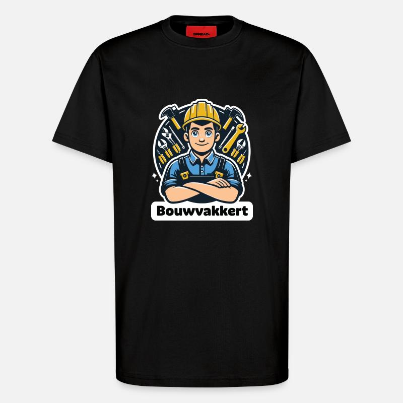 Construction worker - T-Shirt - made by SPREAD - SOLID BLACK