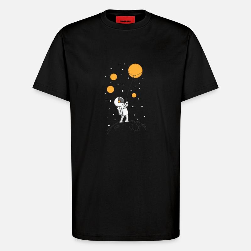 Astronaut in distant space - T-Shirt - made by SPREAD - SOLID BLACK