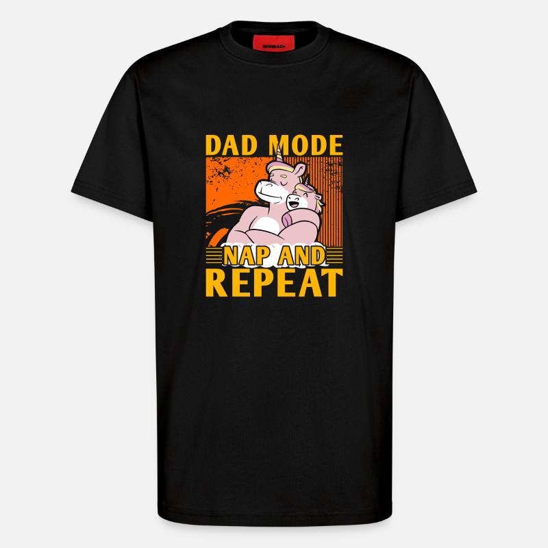 Dad Mode Nap and Repeat - T-Shirt - made by SPREAD - SOLID BLACK