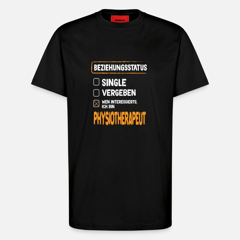 Kinésithérapeute Statut relationnel Physiothérapie - T-shirt bio décontracté fabriqué en UE - SOLID BLACK