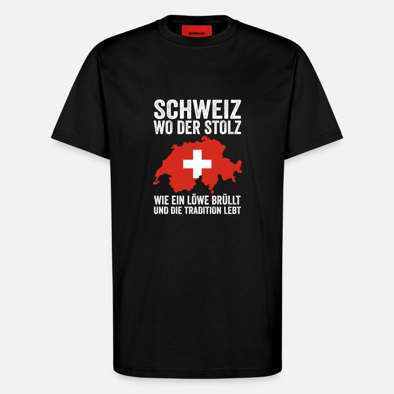 Schweizer Schweiz - T-Shirt - made by SPREAD - SOLID BLACK