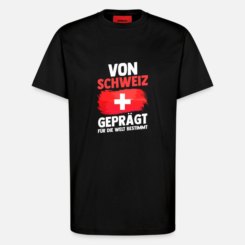 Schweizer Schweiz - T-Shirt - made by SPREAD - SOLID BLACK