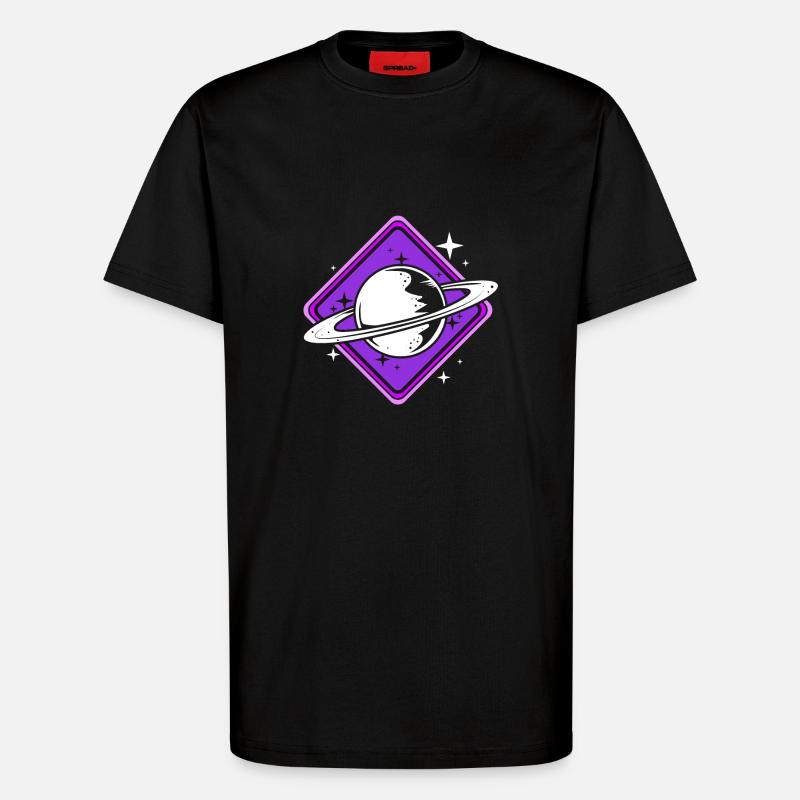 Univers du système solaire - T-shirt bio décontracté fabriqué en UE - SOLID BLACK