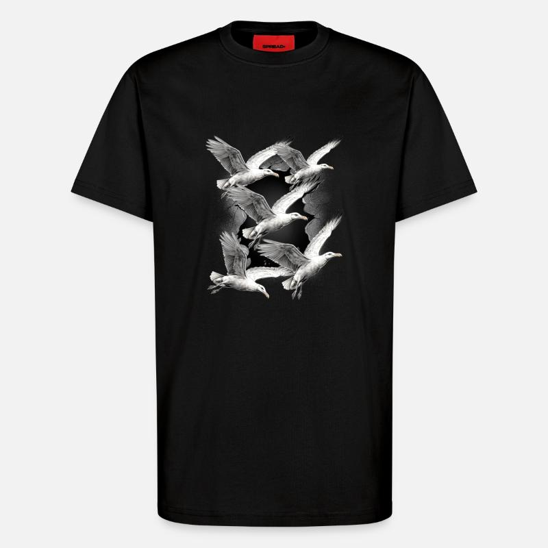 Möwen Möwe Maritim Seevögel - T-Shirt - made by SPREAD - SOLID BLACK