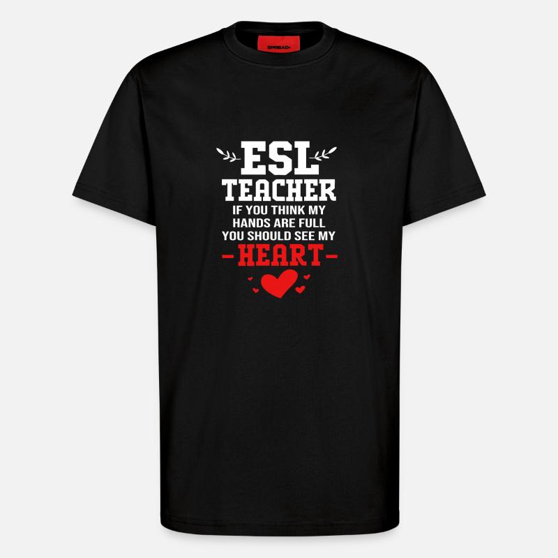 Professeur d’anglais Professeur d’anglais - T-shirt bio décontracté fabriqué en UE - SOLID BLACK