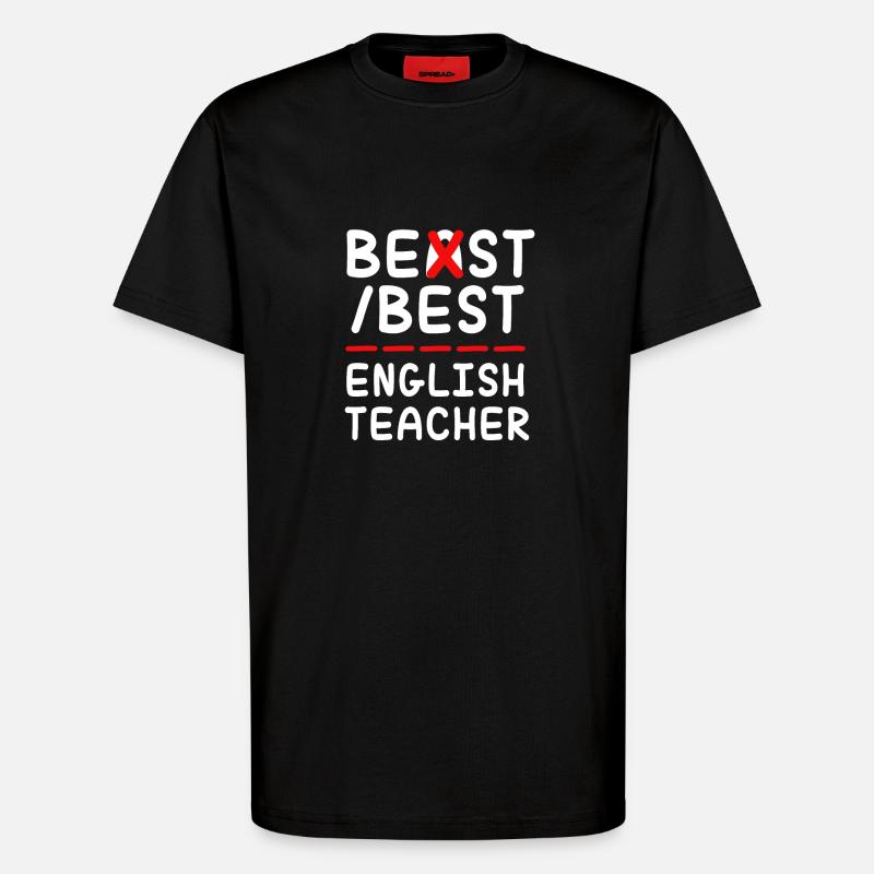 Professeur d’anglais Professeur d’anglais - T-shirt bio décontracté fabriqué en UE - SOLID BLACK