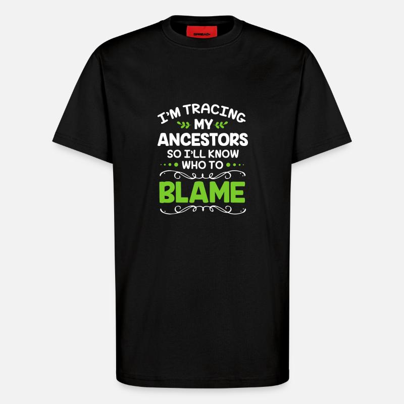 Stammbaum Genealogie - T-Shirt - made by SPREAD - SOLID BLACK