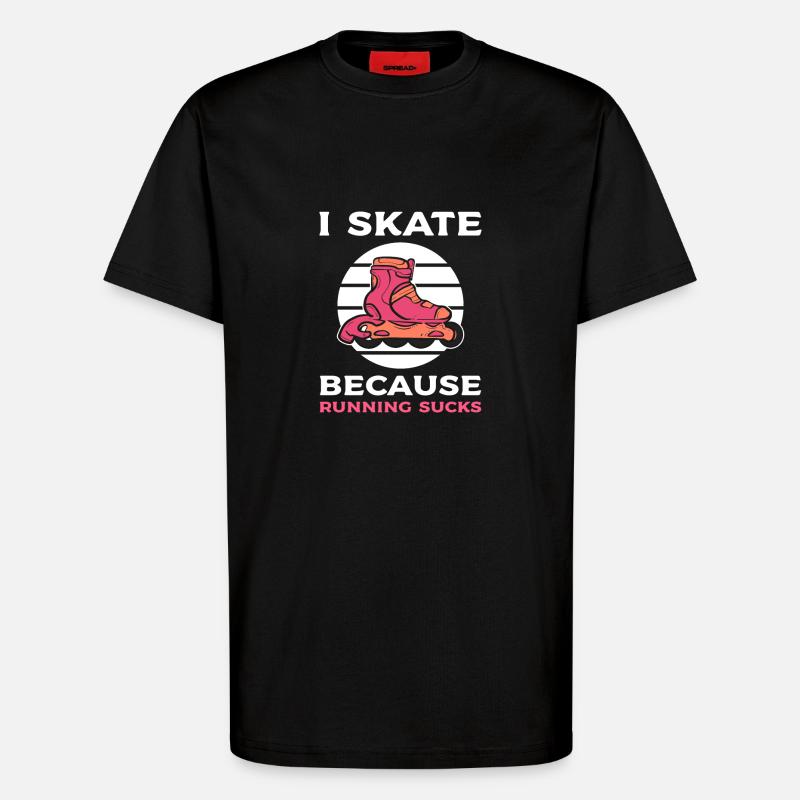 Rollschuhlaufen Rollschuhe Inline-Skates - T-Shirt - made by SPREAD - SOLID BLACK