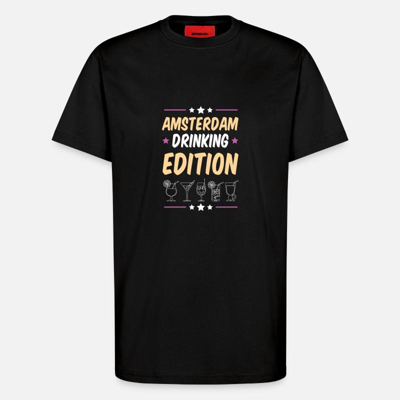 Amsterdam Drinking Party - T-Shirt - made by SPREAD - SOLID BLACK
