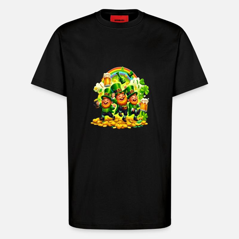 Rainbow Leprechaun (Irish Leprechaun) - T-Shirt - made by SPREAD - SOLID BLACK