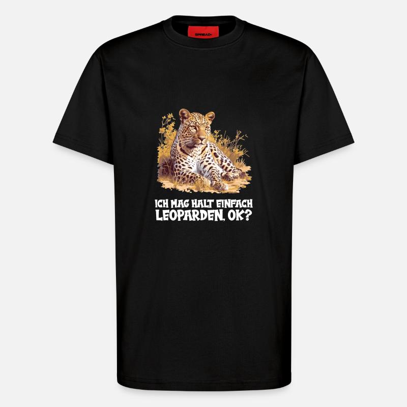 Leoparden Leopard - T-Shirt - made by SPREAD - SOLID BLACK