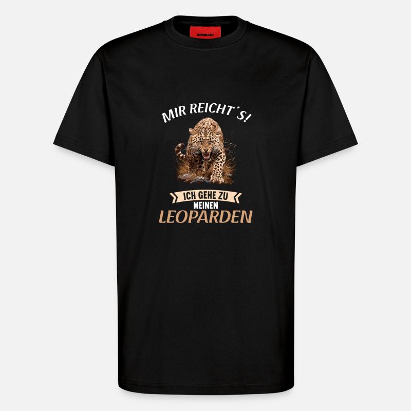 Léopard léopard - T-shirt bio décontracté fabriqué en UE - SOLID BLACK
