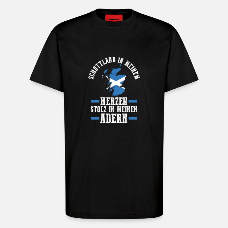 Ecossais Ecosse Ecosse Ecosse - T-shirt bio décontracté fabriqué en UE - SOLID BLACK