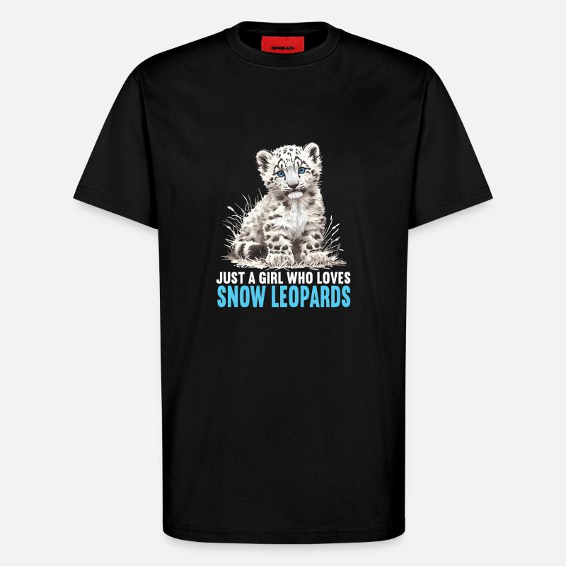 Snow Leopard Schneeleoparden Schneeleopard - T-Shirt - made by SPREAD - SOLID BLACK