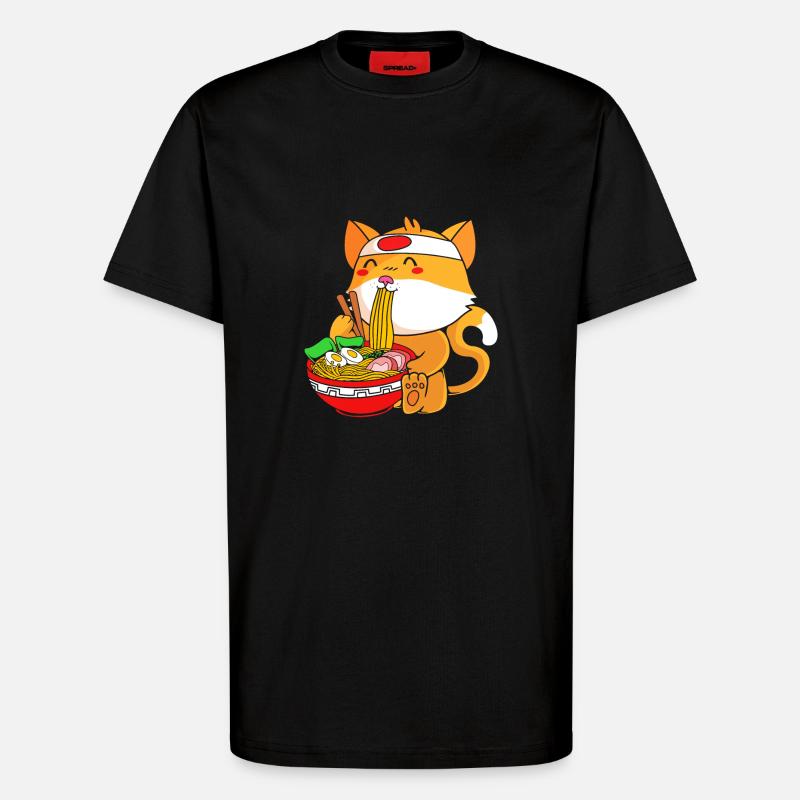 Maneki Neko Japan Glücksbringer - T-Shirt - made by SPREAD - SOLID BLACK