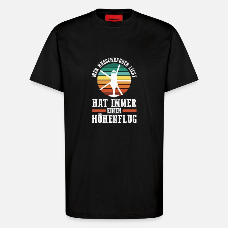 Pilot Helicopter Helicopter - T-Shirt - made by SPREAD - SOLID BLACK