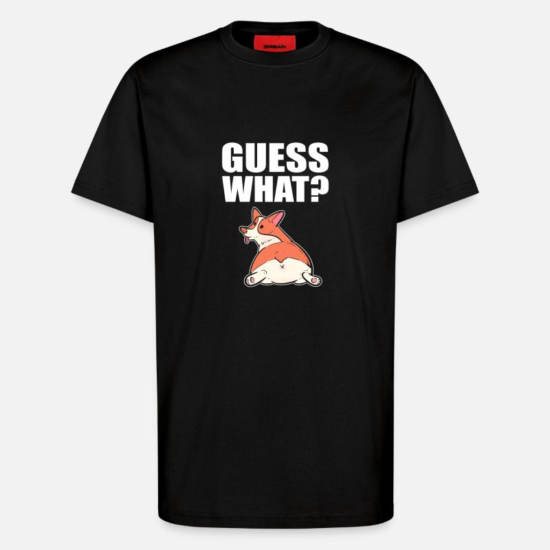 Corgi - T-Shirt - made by SPREAD - SOLID BLACK