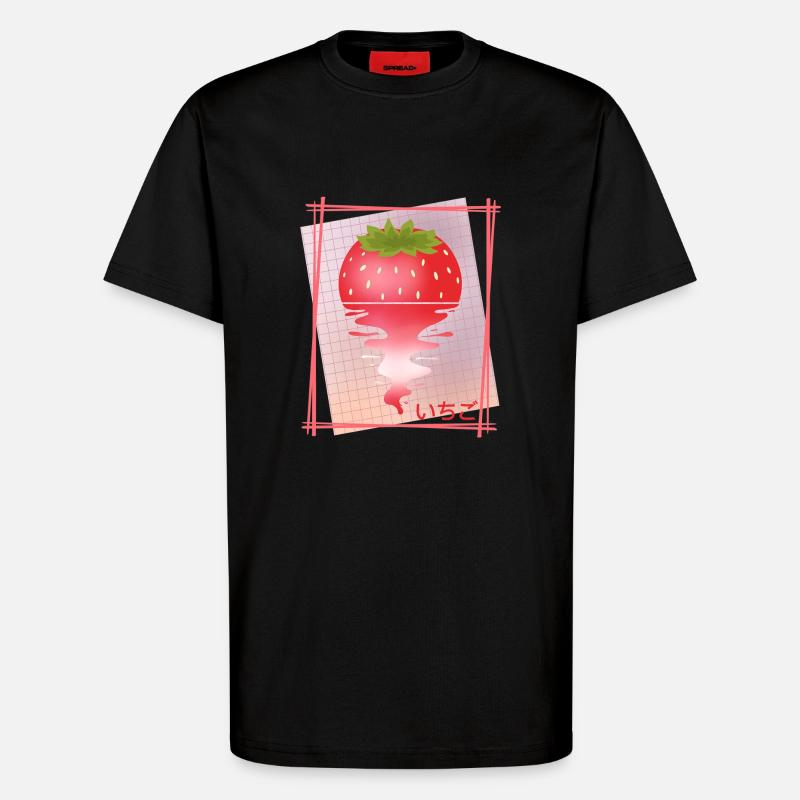 Strawberry Sunset Tee - T-Shirt - made by SPREAD - SOLID BLACK