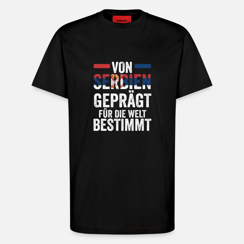Serbe Serbe Serbie - T-shirt bio décontracté fabriqué en UE - SOLID BLACK