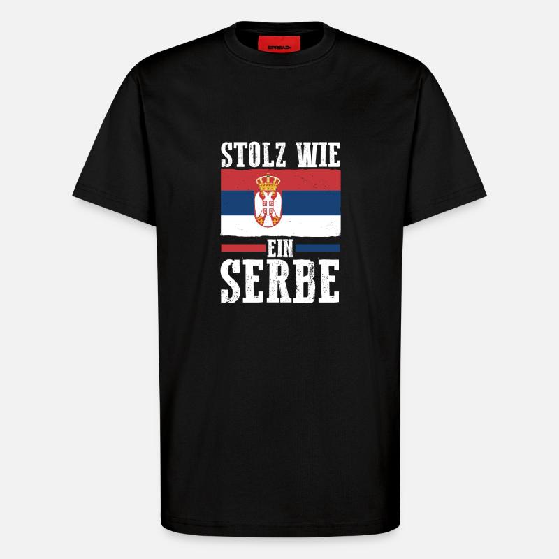 Serbe Serbe Serbie - T-shirt bio décontracté fabriqué en UE - SOLID BLACK