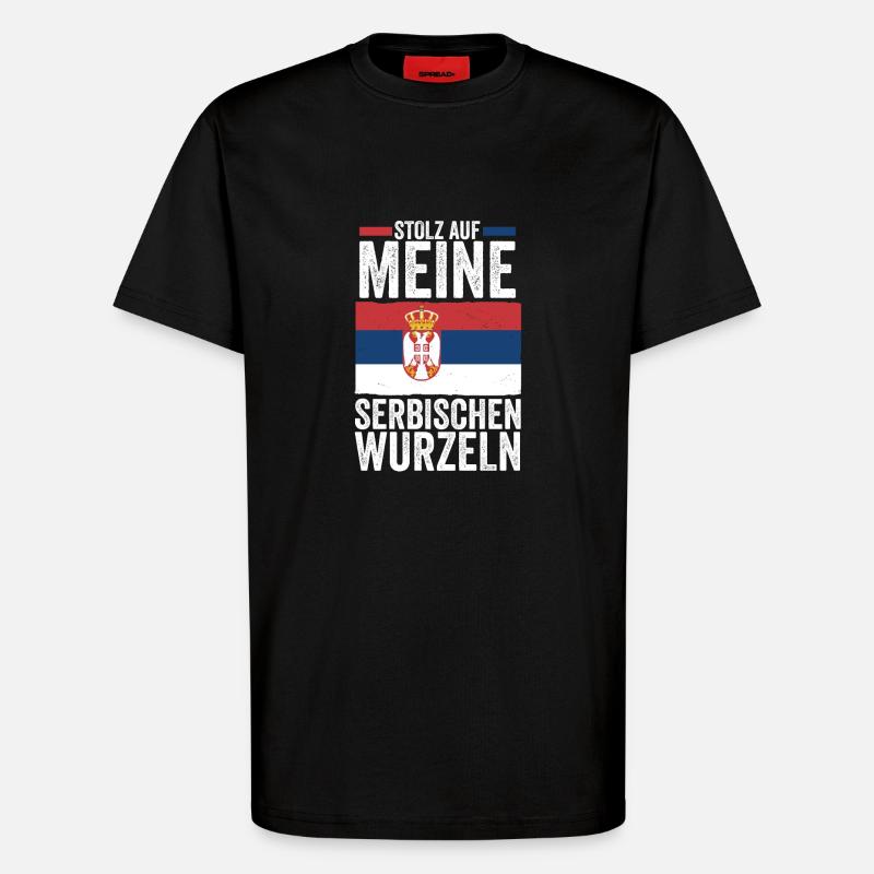 Serben Serbisch Serbien - T-Shirt - made by SPREAD - SOLID BLACK