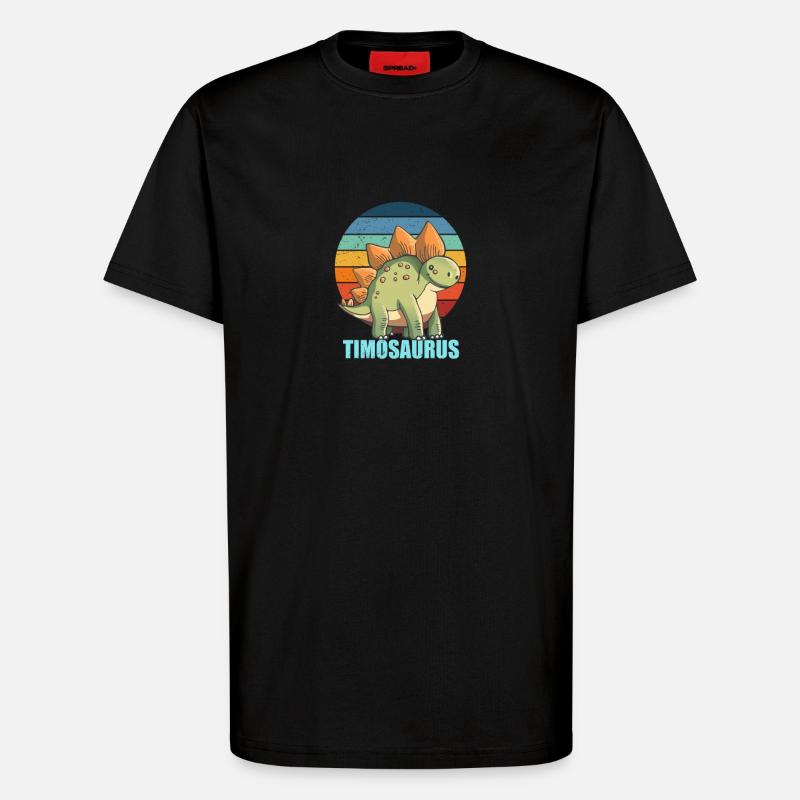 Timosaurus Geschenkidee für Timo - T-Shirt - made by SPREAD - SOLID BLACK