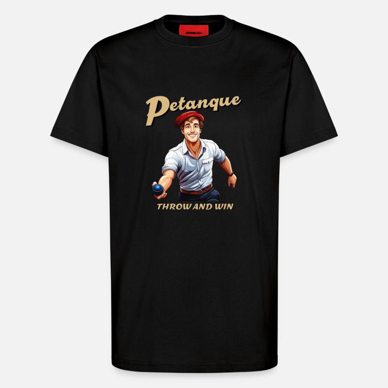 PETANQUE THROW AND WIN - T-Shirt - made by SPREAD - SOLID BLACK
